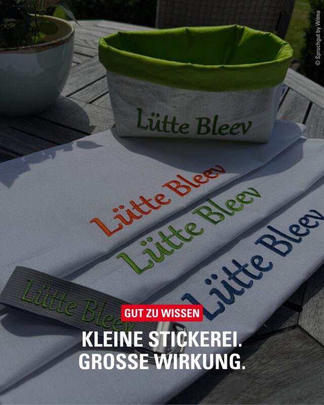 Kleine Details, die den Unterschied machen! 🪡✨ Unser Inserent @spruchgut_by_wilma macht Textilien mit individuellen Stickereien zu etwas ganz Besonderem. Ob für Deine Ferienwohnung, als Geschenk oder einfach für Dich! 💚

#spruchgutbeiwilma #bergedorf #personalisiertegeschenke #stickerei #lokalshoppen