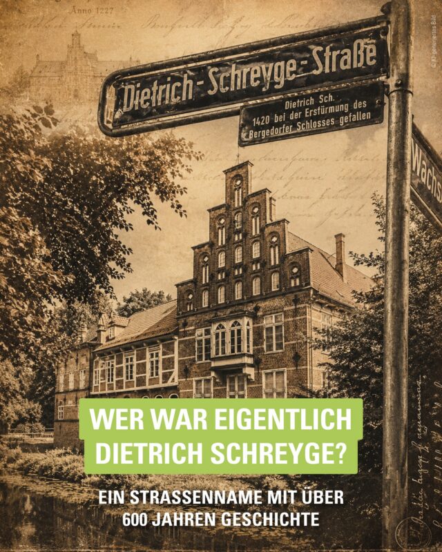 Manche Straßennamen liest Du jeden Tag – ohne zu wissen, welche Geschichte dahintersteckt. 👀
Die Dietrich-Schreyge-Straße erinnert an einen Hamburger Offizier, der 1420 beim Kampf um das Bergedorfer Schloss fiel.

Denn manche Straßen führen weiter als nur von A nach B.

#Bergedorf #BergedorferGeschichte #Straßennamen #HistorischesBergedorf #HamburgBergedorf
