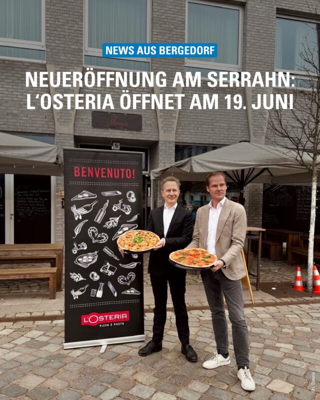 Neue Adresse für Fans der italienischen Küche in Bergedorf! 🍕

Am 19. Juni eröffnet die L'Osteria ihren neuen Standort in der Serrahnstraße. Damit kommt einer der bekanntesten Namen für Pizza und Pasta nun auch nach Bergedorf.

#Bergedorf #LOsteria #Neueröffnung #Pizza #Pasta