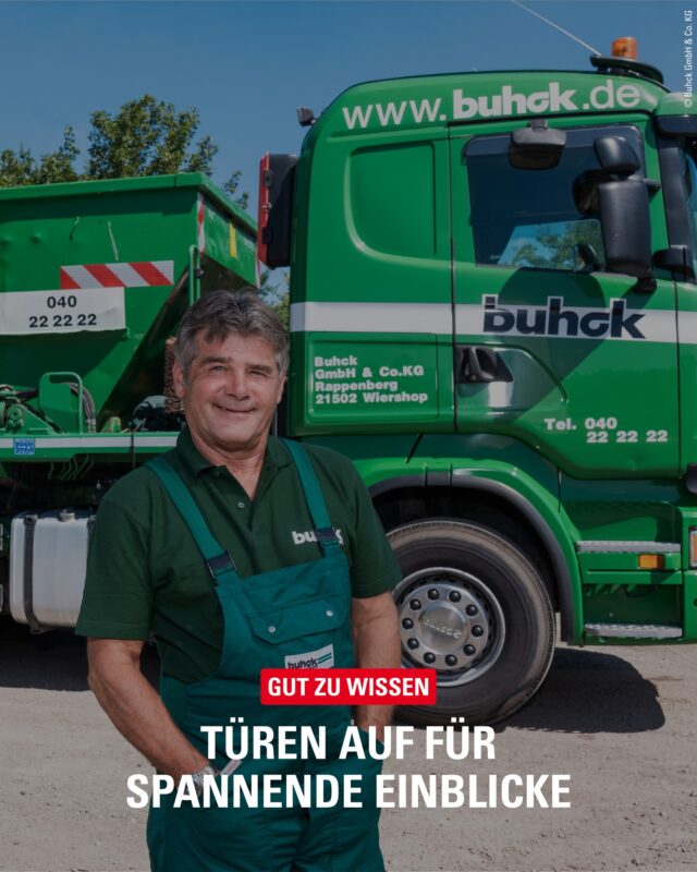 Wie sieht moderne Kreislaufwirtschaft eigentlich aus? Am 12. September kannst Du es selbst herausfinden! ♻️

Unser Inserent, die @buhck_gruppe  lädt von 10 bis 17 Uhr zum Tag der offenen Tür im AWZ Wiershop ein – mit Rundfahrten, Herbstmarkt, großem Kinderprogramm und beeindruckenden Maschinen zum Anfassen und Staunen. 🚛

Ein spannender Ausflug für die ganze Familie!

#Wiershop #BergedorfUndUmgebung #TagDerOffenenTür #Familienausflug #Kreislaufwirtschaft @buhck_wie_geht_das