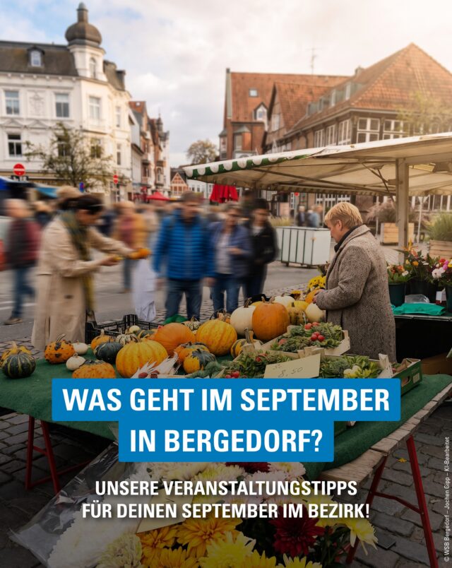 Im September ist in Bergedorf einiges los! 📌 Von offenen Türen und besonderen Aktionstagen über Kino, Tanz und Gesundheit bis hin zum Landmarkt mit Sonntagsshopping, Landwirtschaft und Laternenumzügen: Wir haben einige Veranstaltungstipps für Dich zusammengestellt. 📅

#Bergedorf #MeinBergedorf #HamburgBergedorf #VeranstaltungenHamburg #SeptemberInBergedorf