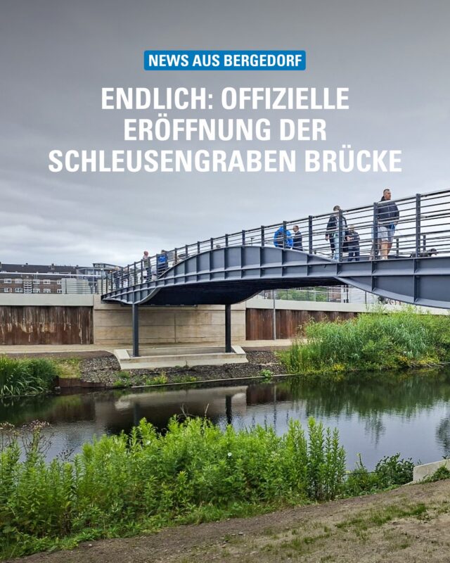 Viele Jahre Planung, viele Verzögerungen — und jetzt ist sie endlich da: die neue Brücke über den Schleusengraben. 🥳

Sie verbindet den Schilfpark mit dem Weidenbaumsufer und macht den Weg über den Kanal für Fußgängerinnen, Fußgänger und Radfahrende deutlich kürzer. Besonders für das wachsende Quartier am Wasser ist die Brücke ein wichtiger Lückenschluss. 🤝

#Bergedorf #Schleusengraben #Weidenbaumsufer #Schilfpark #Hamburg