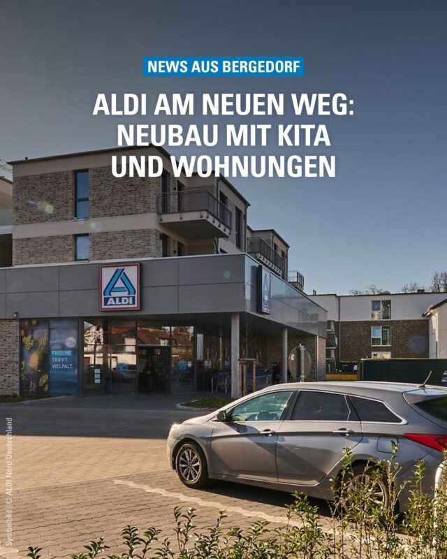 Am Neuen Weg plant ALDI einen Neubau mit mehr als Einkaufsfläche: Über dem Markt sollen eine Kita und 14 Wohnungen entstehen. Die Spielflächen der Kita sind auf dem Supermarktdach vorgesehen. 🏠🌿

Das Vorhaben gehört zum Quartier Brookdeichhöfe. Ein konkreter Termin für Abriss und Baustart gibt es allerdings noch nicht. 🏗️

📷 Symbolbild: © ALDI Nord Deutschland

#Bergedorf #MeinBergedorf #BergedorfSüd #Brookdeichhöfe #Stadtentwicklung