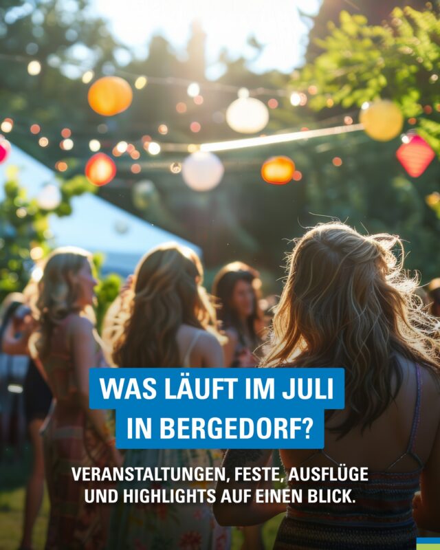 Der Juli bringt jede Menge Sommerstimmung nach Bergedorf ☀️🌻

Freu Dich auf spannende Veranstaltungen, Flohmarkt, Stadtfest und viele weitere Highlights in den kommenden Wochen.

Wie immer versorgen wir Dich mit allen wichtigen Infos, damit Du nichts verpasst 😉📍

#bergedorf #juli #events #veranstaltungen #sommer