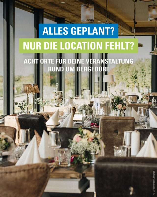 Du hast den Anlass, wir haben die Locationtipps! 🥂✨

Ob Geburtstag, Hochzeit, Familienfeier oder das nächste Meeting: In Bergedorf und Umgebung gibt es viele besondere Orte, um zusammenzukommen. Vom historischen Wasserturm über die gemütliche Hotelbar bis zur Feier mit Elbblick – wir stellen Dir sieben Locations vor. 🎉🌊

👉 Wisch Dich durch und finde den passenden Rahmen für Deine Pläne. Termine, Gruppengröße und Wünsche klärst Du am besten direkt mit der jeweiligen Location.

📌 Speichere Dir den Beitrag für die nächste Planung und schick ihn jemandem, der bald etwas zu feiern hat!

#Bergedorf #MeinBergedorf #Eventlocation #FeiernInHamburg #VierUndMarschlande